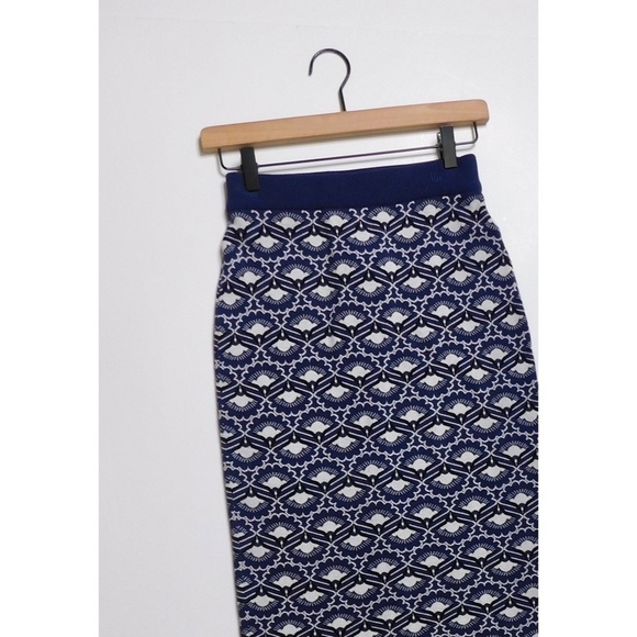 MAX MARA Weekend Magma Knit Pencil Skirt MaxMara Blue Print Knitwear Small - Picture 4 of 16